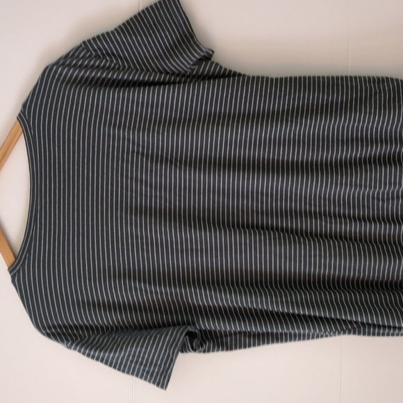 Vince Buttery Soft Stretchy Fabric Stripe Side Tie Minimalist Shift Dress Sz XL - Picture 9 of 10